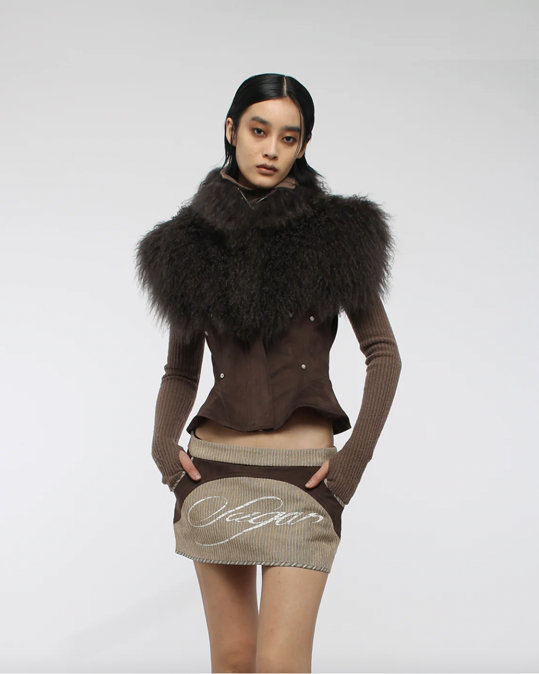 SHEARLING PANEL VEST