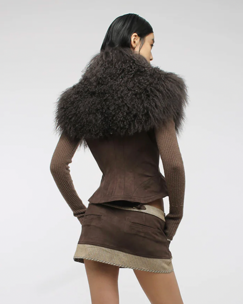 SHEARLING PANEL VEST