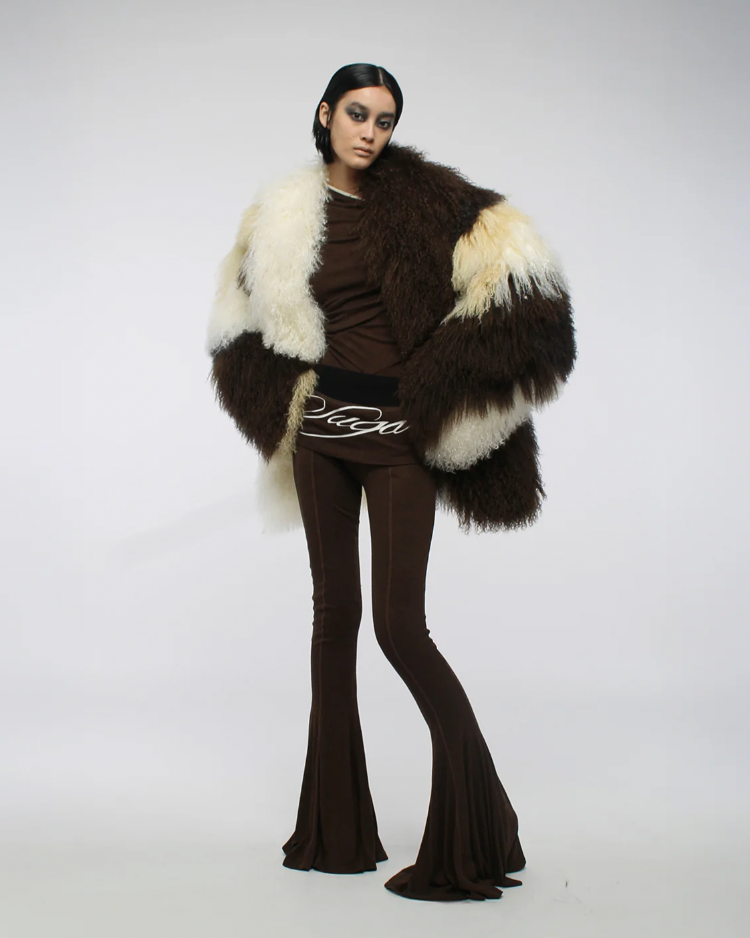 PATCHWORK SHEARLING COAT